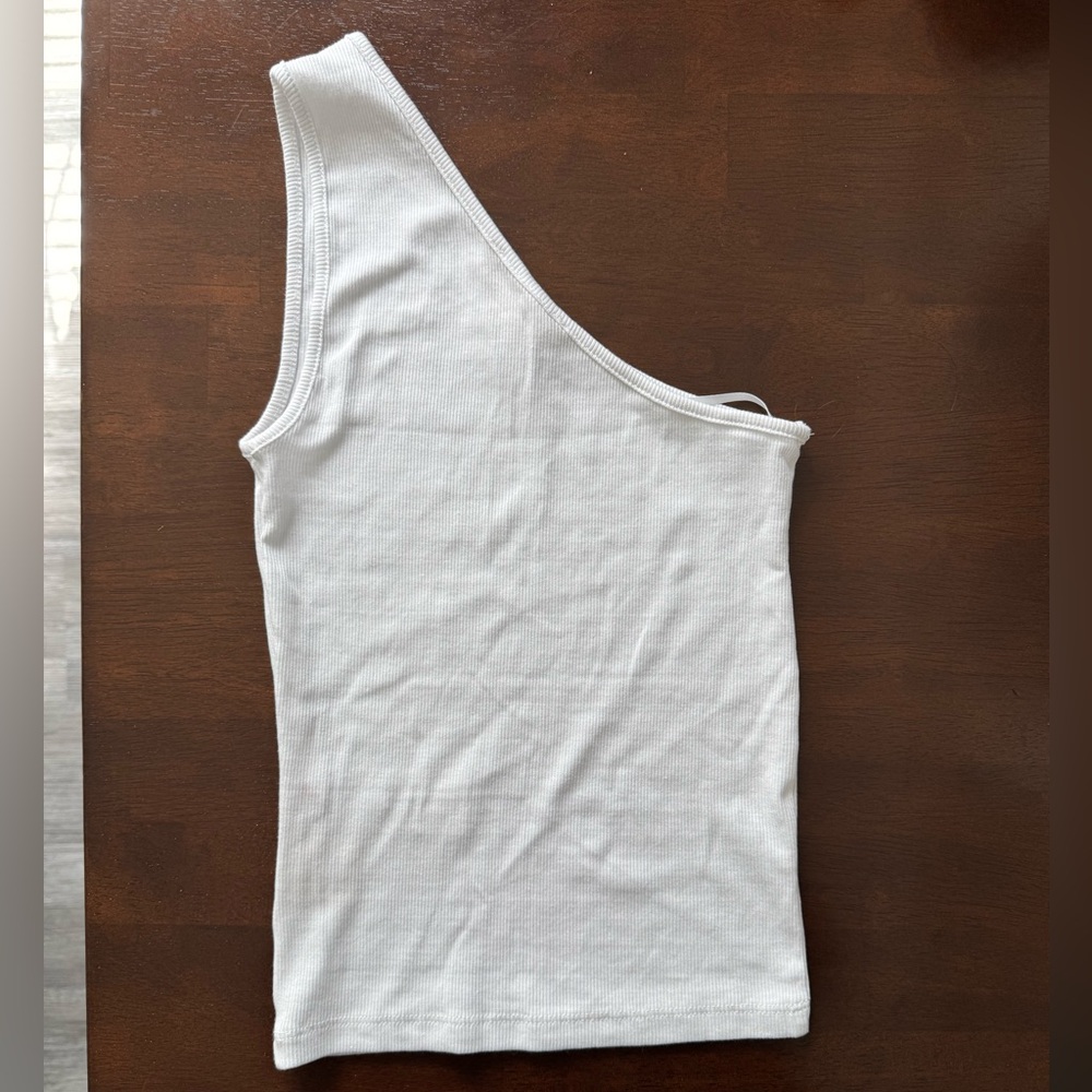 Madewell White One-Shoulder Tank Top